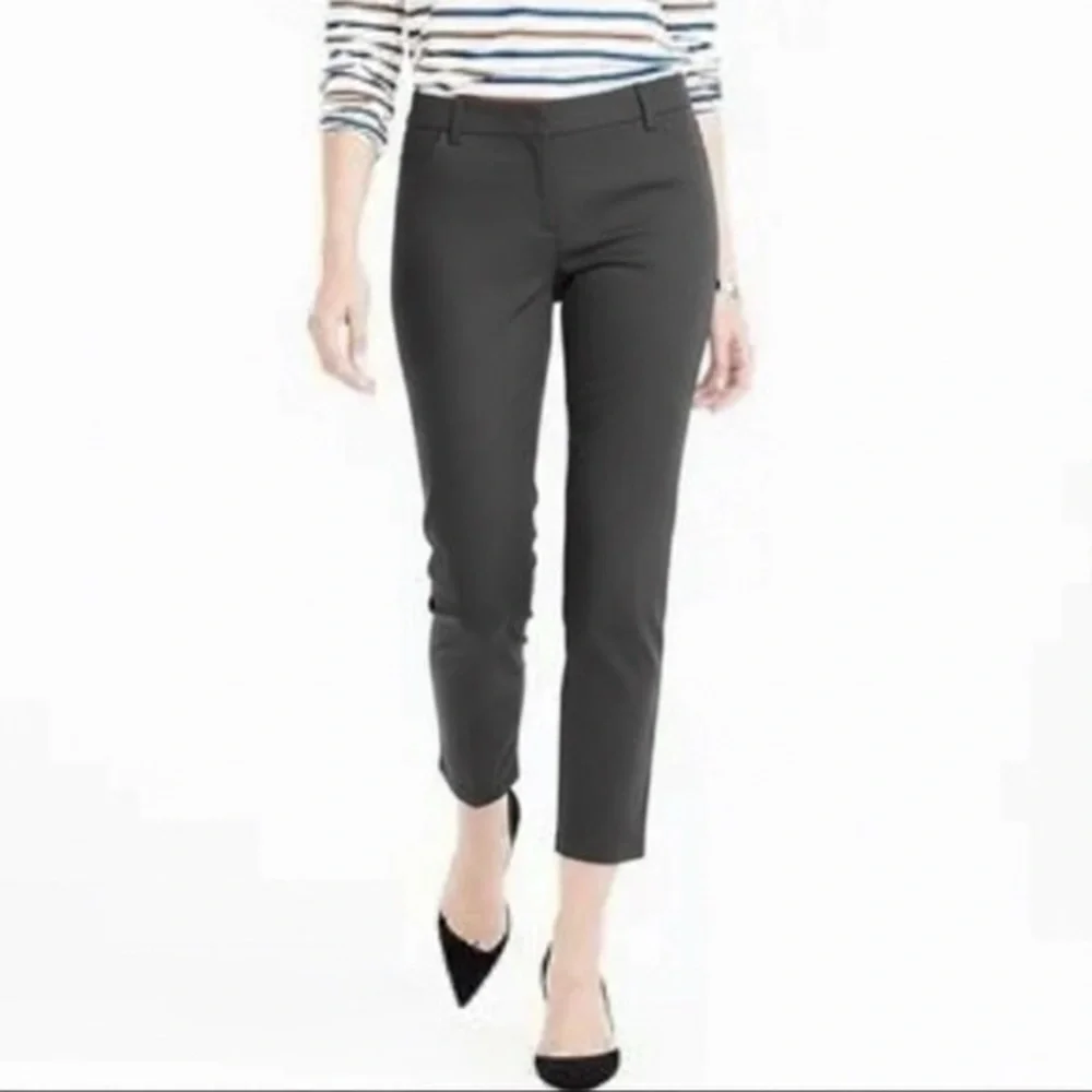 J. Crew Minnie Women’s 6 Dark Gray Straight Leg Trouser Dress Pants Zip Wool S